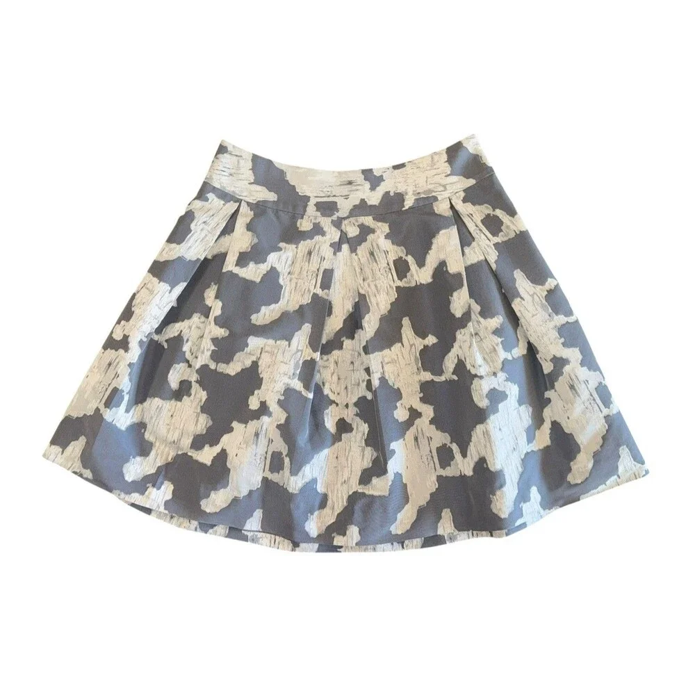 Kate Spade New York Skirt The Rules Pleated A-Line Gray White Lined Skirt Size 4